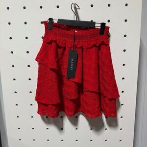 NWT Elliatt Red Ruffle Skirt Size Small